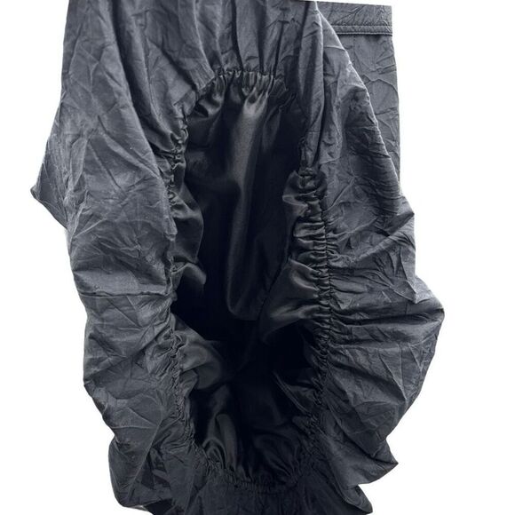 Yuvita Black Sleeveless Dress Belt Cowl Neck Crinkle Crepe Size 6 Langenlook - Picture 6 of 8